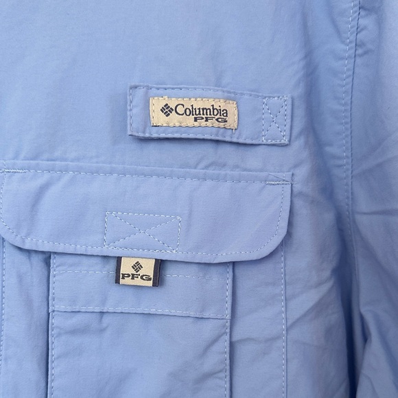 Columbia PFG Women's Bahama, Blue Quick Dry Button Down Shirt 1X - Picture 4 of 7